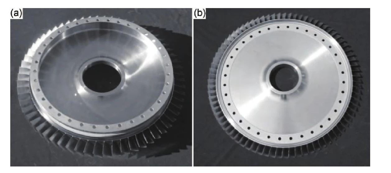 圖2 TA29鈦合金整體葉盤零件  Fig.2 TA29titanium alloy compressor blisk parts  (a)I型;(b)II型(a)the I type;(b)the II type