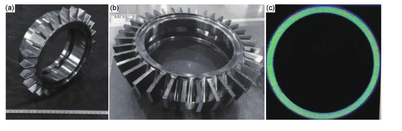 整體葉環(huán)部件及超聲波探傷C掃描圖